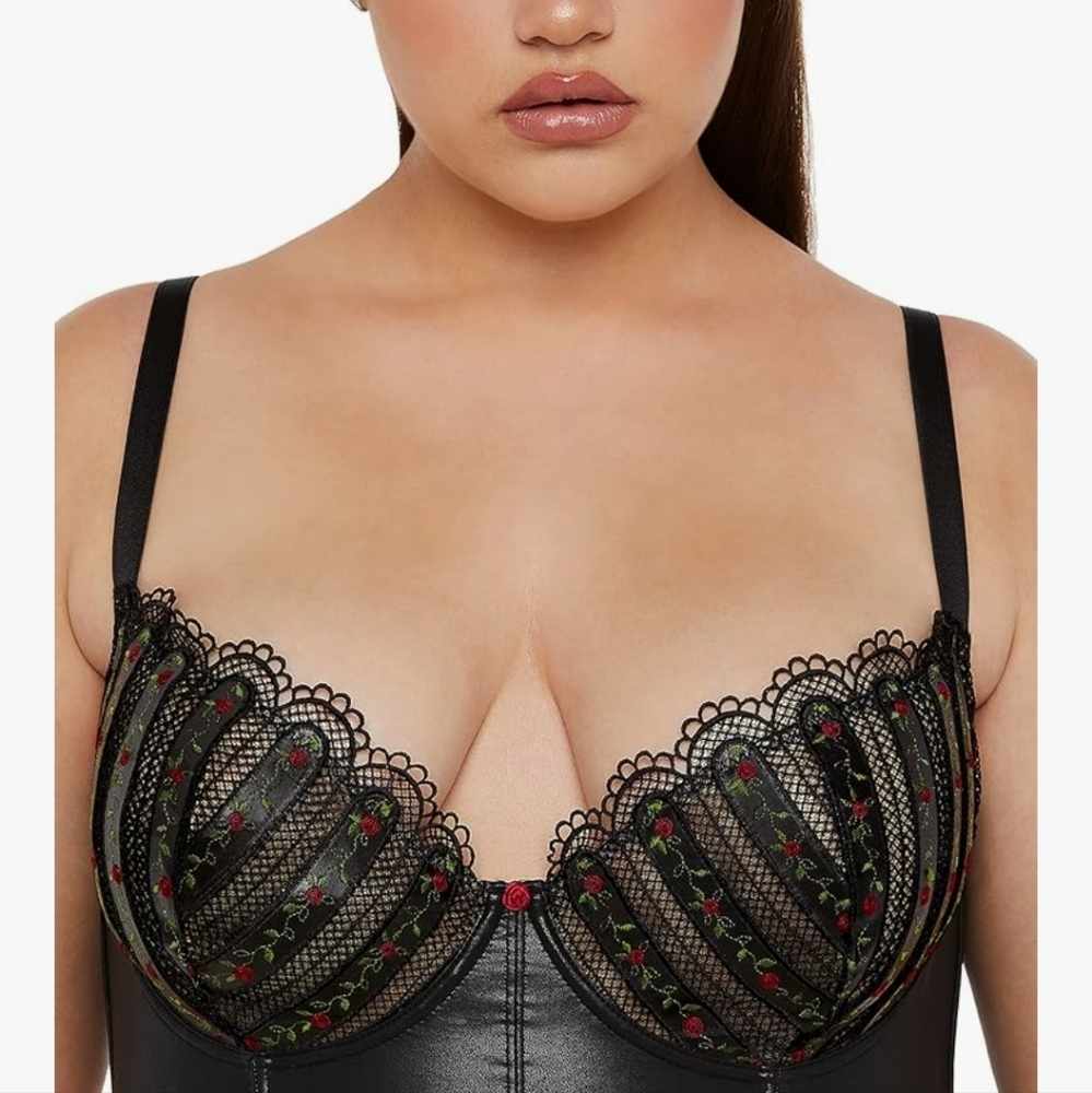 Sexy Savage X Fenty Womens Renaissance Rose Bustier NEW W/ TAGS size Large - Picture 4 of 7